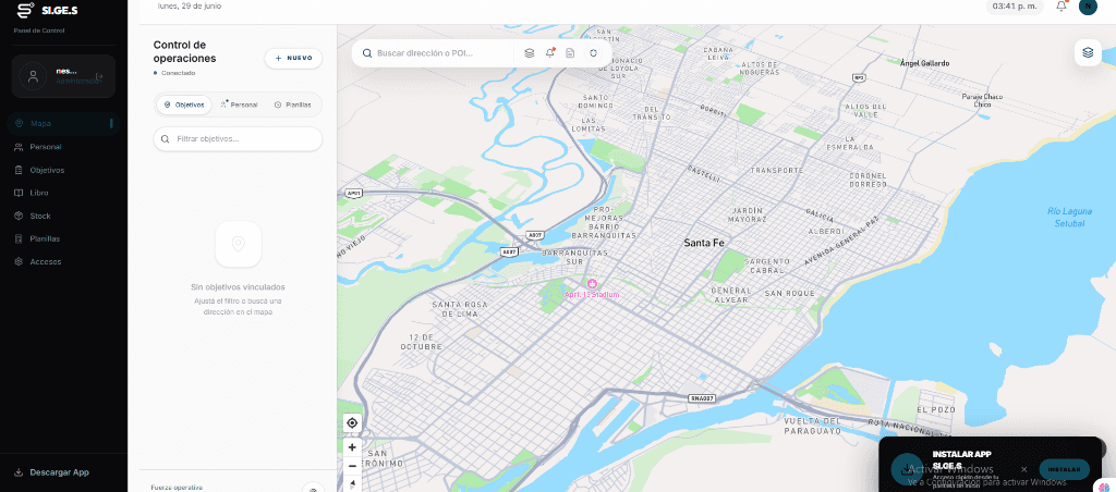 Mapa Táctico y Panel del Gerente real
